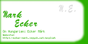 mark ecker business card