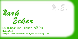 mark ecker business card